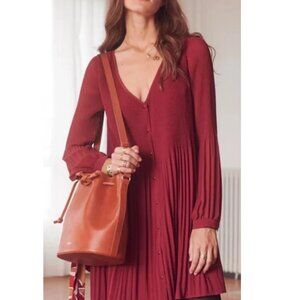 Sezane Louisette Dress Size 40 / Size 8 Maroon Red